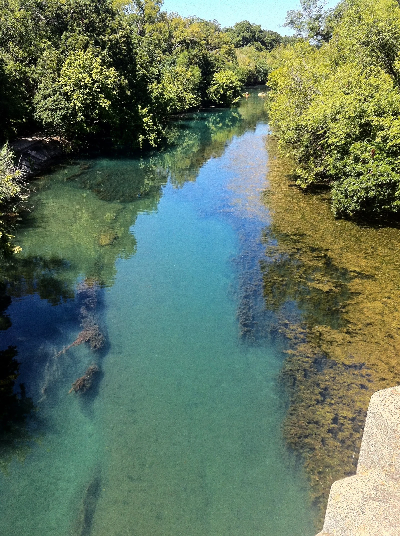 Barton Creek below Barton Springs Pool · wider area context, not a photograph of Spanish Oaks