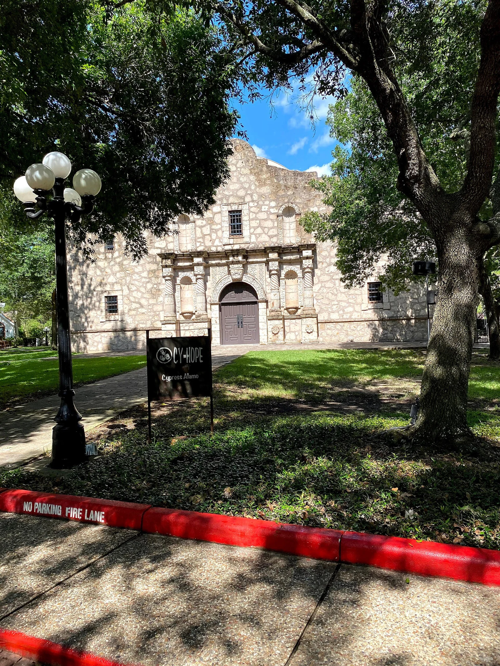 Cy-Hope Alamo replica in Cypress · area context, not a photograph of Bridgeland or Towne Lake