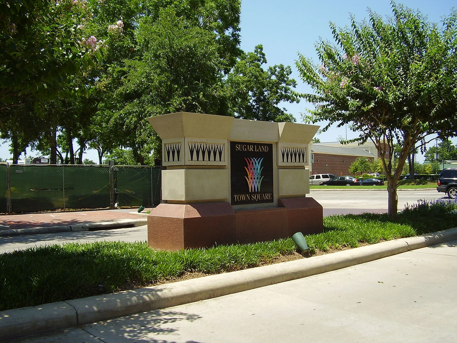 Sugar Land Town Square · city context, not a photograph of Sugar Creek or Telfair
