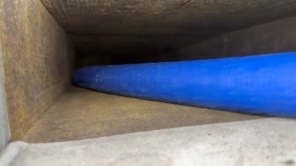 Cleaning tool inside an air duct during the supplied work video