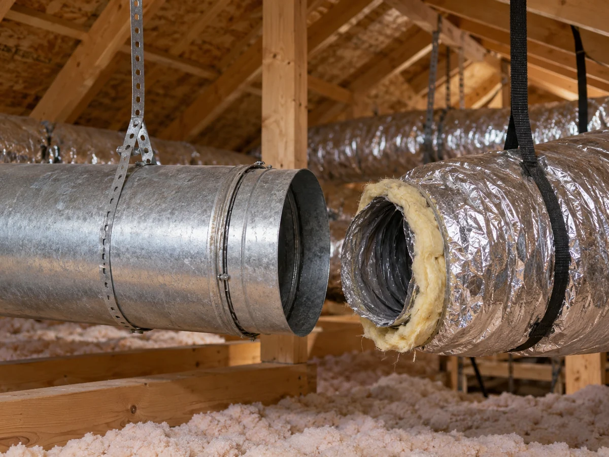 HVAC duct connection and materials