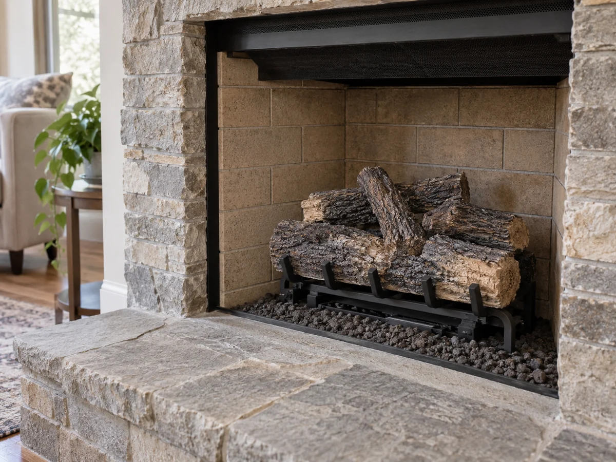 Unlit gas-log and burner assembly